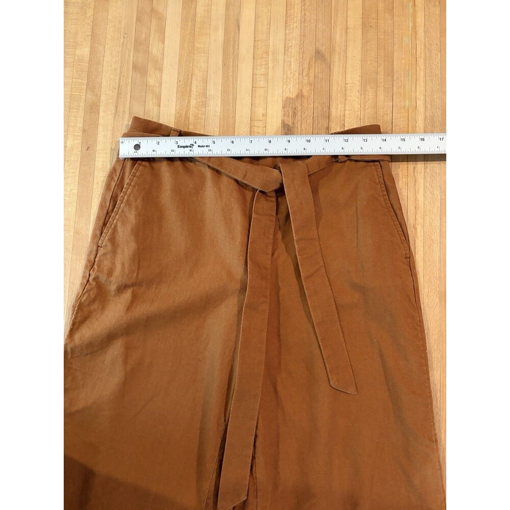 Banana Republic Boho Linen Blend Wide Leg Culottes Brown Cropped Women 6 Petite - Picture 4 of 6